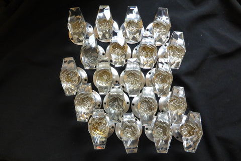10 pairs Art Deco Diamond Cut Glass Oval Door Knobs - Birmetals Birmingham