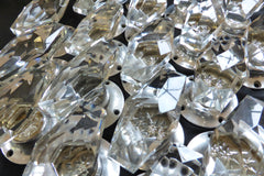 10 pairs Art Deco Diamond Cut Glass Door Knobs - Birmetals Birmingham
