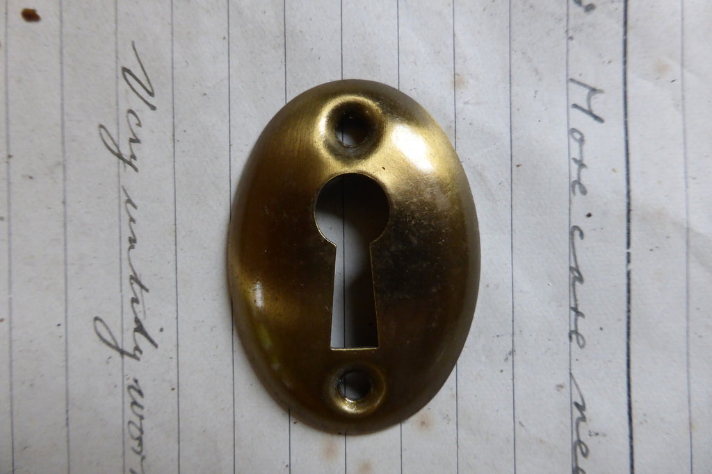 Original Antique Brass Door Escutcheon keyhole cover