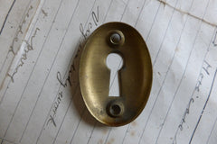Original Antique Brass Door Escutcheon keyhole cover