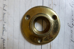 Pair Antique Glass & Brass Rim lock Door Knobs - Bullseye