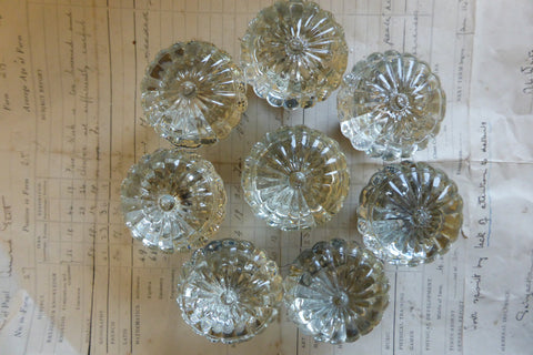 4 Pairs Rare Antique Flower Glass Door Knobs