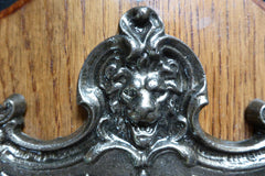 Lion and Dolphin Iron and Wood Antique Toilet Roll / Paper Holder