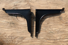 8" Reclaimed Black Industrial Cast Iron Shelf Brackets