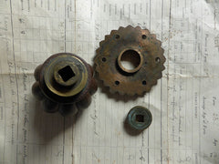 Gothic 1800s Wood & Bronze Entrance Door Centre Pull Knob