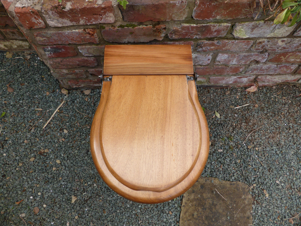 Antique Wooden High Level Toilet Seat + Lid Professionally Restored