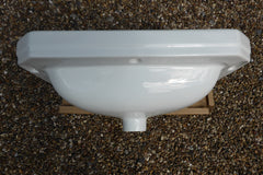 Vintage Cut Corner Porcelain Bathroom Sink - 1944/49 Standard