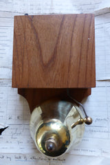 Vintage Wood & Brass Electric Conical Doorbell