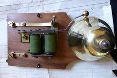 Vintage Wood & Brass Electric Conical Doorbell