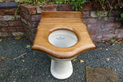 Oak High Level Throne Shaped Toilet Seat - Aged look
