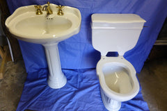 Unusual Stylised Toilet, Sink and Pedestal