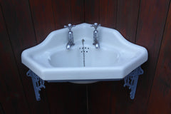 Victorian Corner Sink with Cradle & Brackets, Taps & Plug - 1893