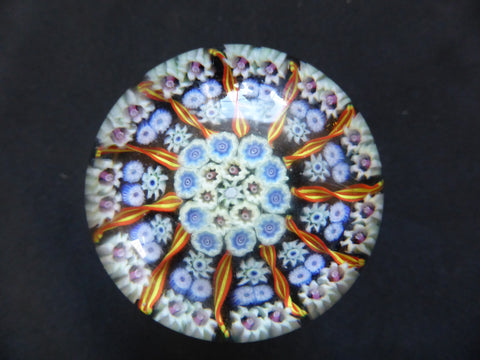 Vintage Millefiori Glass Paperweight Door Handle - Blue & Multi Colour