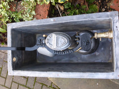 1906 Restored Wooden High Level Toilet Cistern "Japkap" - Medium Oak