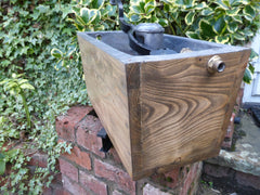 1906 Restored Wooden High Level Toilet Cistern "Japkap" - Medium Oak