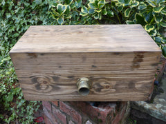 1906 Restored Wooden High Level Toilet Cistern "Japkap" - Medium Oak