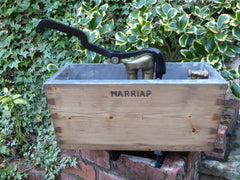 Restored Wood & Brass High Level Toilet Cistern "Harriap" - Antique Pine