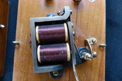 Restored Antique Wood & Brass Electric Doorbell - Brass Tacks