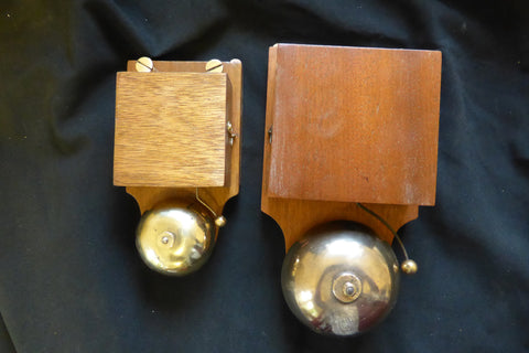 Very Large Restored Antique Wood & Brass Electric Door Bell - 24 volts