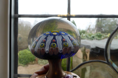 Vintage Strathearn Millefiori Glass Paperweight Door Handle - Blue