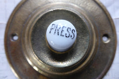 Vintage Brass Electric Door Bell Push - 3 1/2"