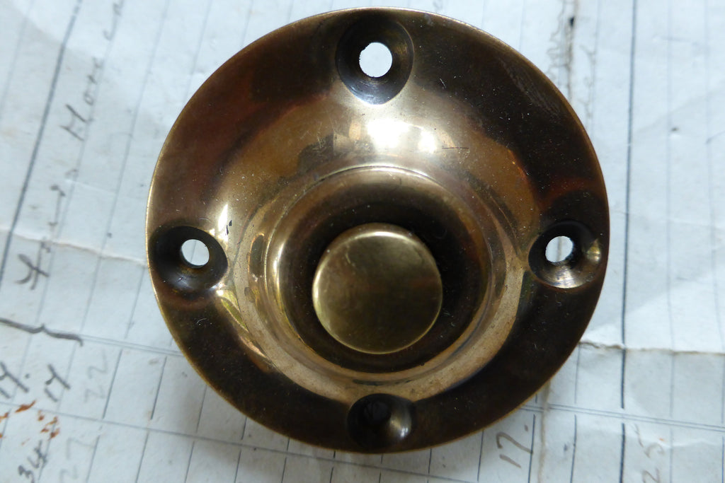 Vintage Copper Electric Door Bell Push - Rothley Brass