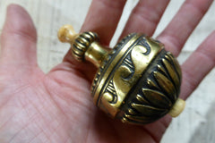 Ornate Antique Brass & Bone Electric Butler Bell Box Push - Light Pull