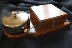 Very Large Restored Brass and Wood Electric Door Bell - 6 Volts