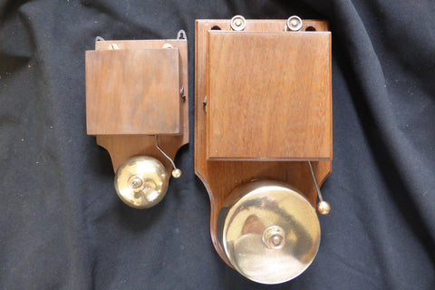 Very Large Restored Brass and Wood Electric Door Bell - 6 Volts