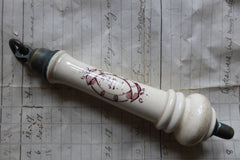 Antique Porcelain High Level Toilet Chain Pull and Handle - unusual shape