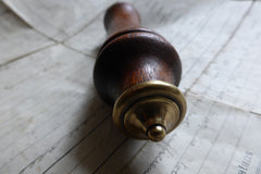 Antique Wood and Brass High Level Toilet Cistern Pull