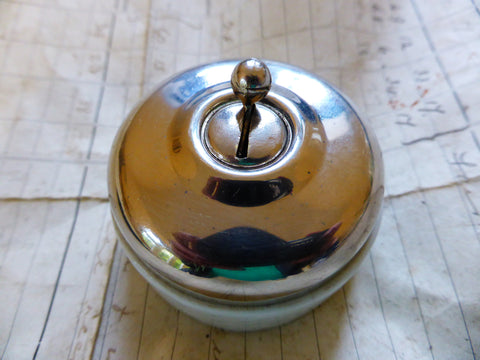 Vintage Chrome, Brass, Ceramic reclaimed Dolly Switch