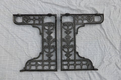 Victorian Cast Iron Throne Toilet Seat Floor Brackets - Biclam 1896