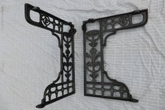 Victorian Cast Iron Throne Toilet Seat Floor Brackets - Biclam 1896