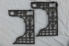 Victorian Cast Iron Throne Toilet Seat Floor Brackets - Biclam 1896