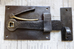 Antique Cast Iron & Brass Cottage Rim Lock Latch
