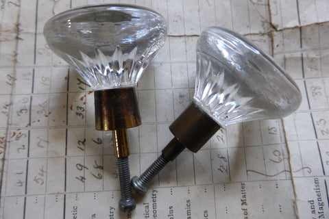 2 Vintage Lindshammar Round Glass Drawer Knobs 1970s Eames