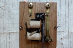 Restored Antique Wood & Brass Electric Doorbell - 6 - 12 volts