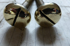 Pair Large Antique Brass Toilet Seat Fixing Nuts and Bolts - Slotted