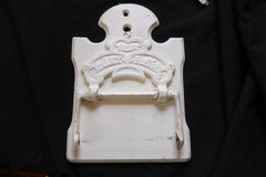 Cast Iron and Wood Antique Toilet Roll / Paper Holder with Provenance - Yelloc