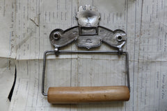 Cast Iron and Wood Antique Toilet Roll / Paper Holder