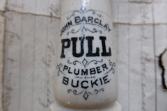 Antique Advertising High Level Toilet Cistern Chain Pull - John Barclay - Buckie Scotland