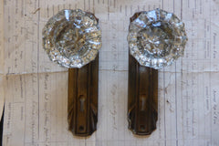 Pair Art Deco Brass Plated Door Backplates / Finger plates Circa 1900 (10 available)