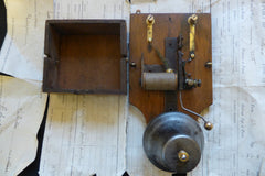 Restored Art Deco Wood & Steel Electric Doorbell - 6 - 12 volts