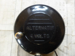 Small Art Deco Vintage Bakelite & Brass Electric Door Bell - 4v