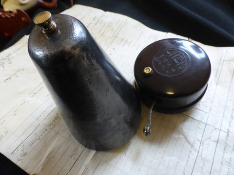 Art Deco Vintage Round Bakelite Conical Electric Door Bell by Ciem - 3-8 volts