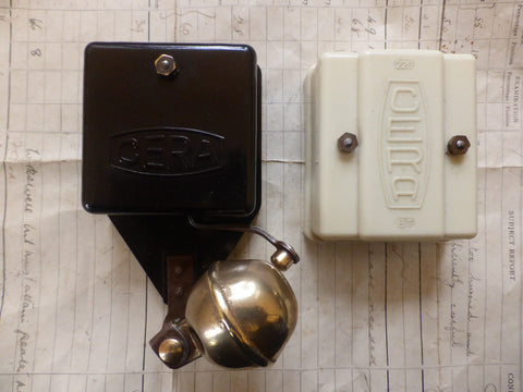 Unusual Cera BT Bakelite & Brass Electric Sleigh Doorbell + Transformer