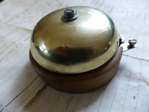 Restored 1900s Victorian Wooden & Brass Door Bell - Self Contained