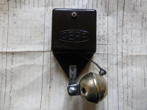 Unusual Cera Bakelite & Brass Electric Sleigh Doorbell - 3-6v