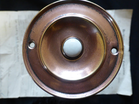 Vintage Copper Electric Door Bell Push - 3"